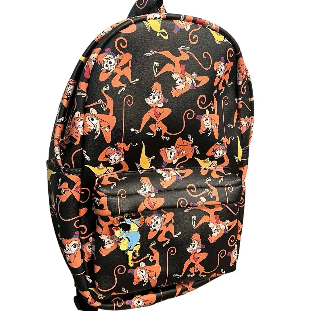Disney Aladdin Abu‎ Monkey Mini Backpack Black Print Genie Magic Lamp